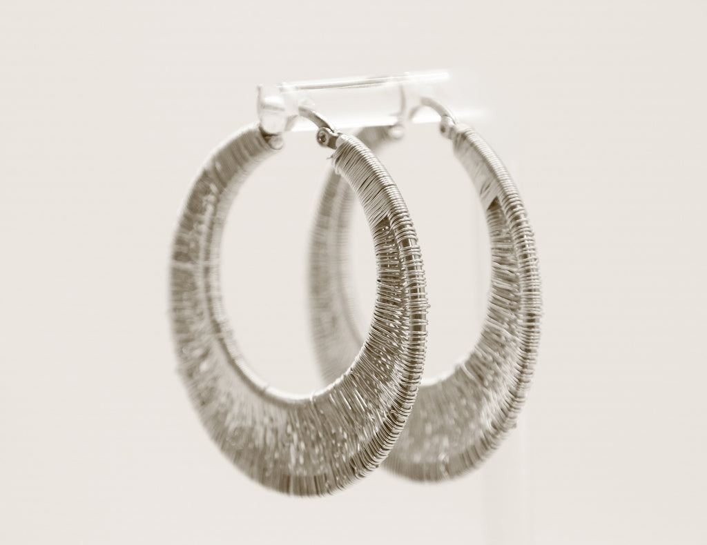 Boucles d’oreilles créoles - Collection tissée