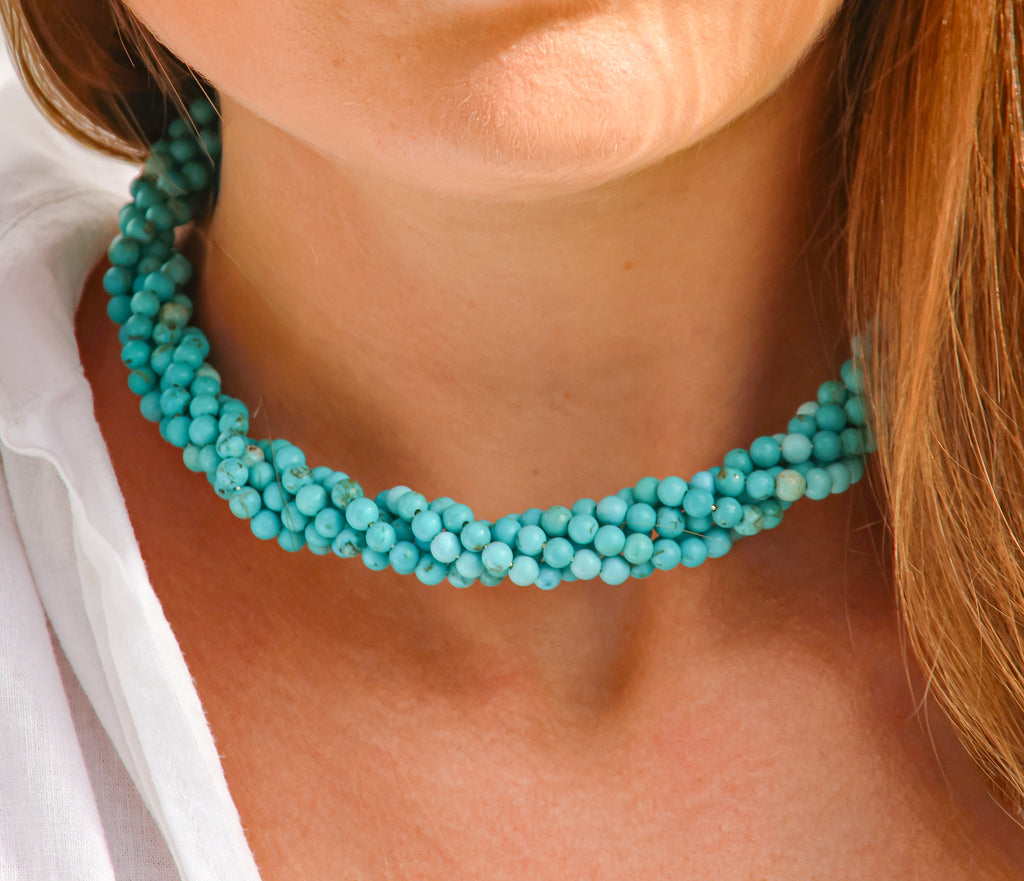Choker Azur Torsadée - Collection perlée